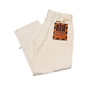 Deadstock Big Ben Wrangler Jeans White Painter Dungarees Mens 38x30 Carpenter
